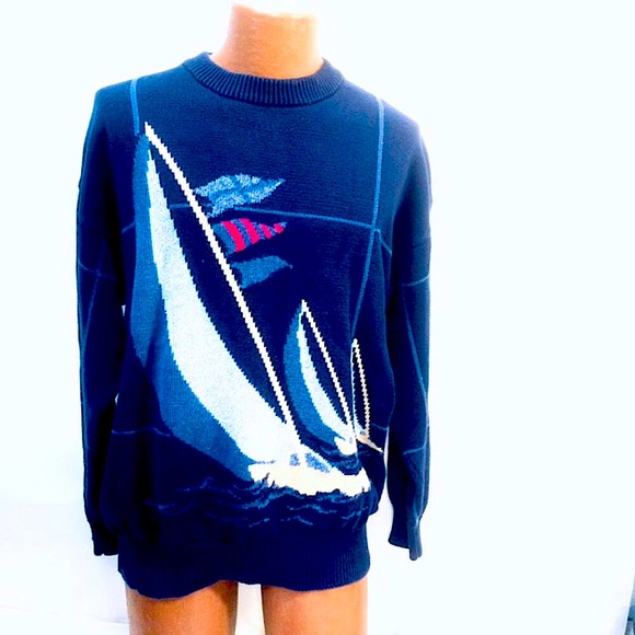 Nautica Vintage Sailboat Y2KIconic Crew Neck Sweater
